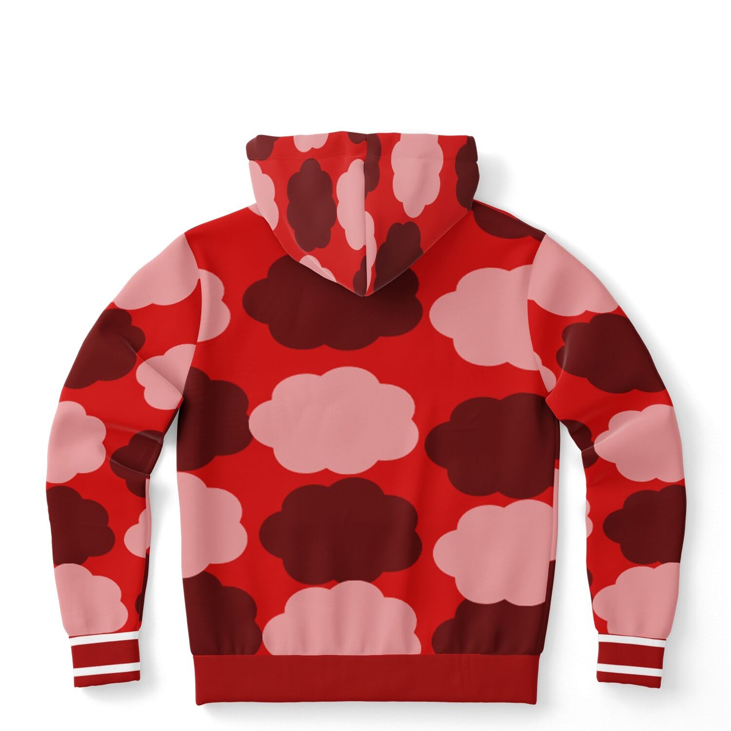 Athletic Hoodie - AOP dark red patterns