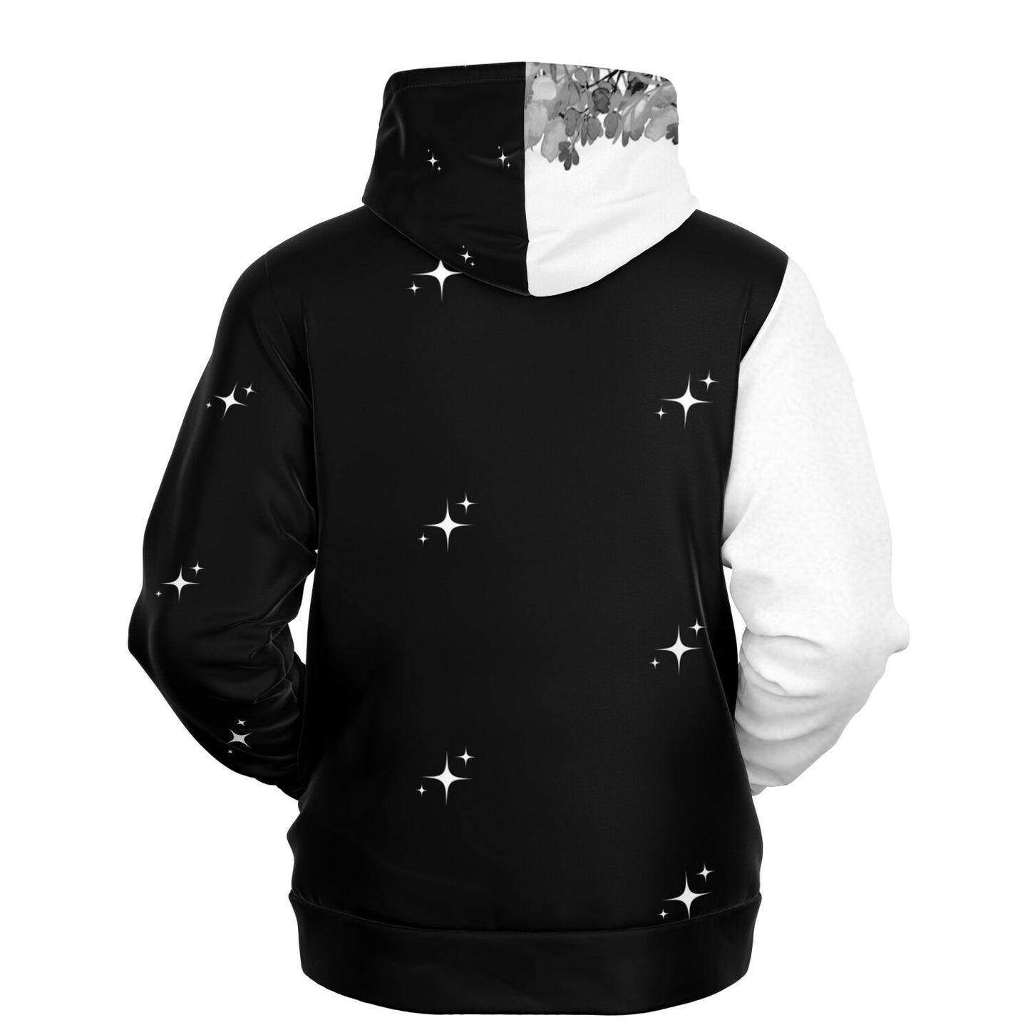 Athletic Hoodie - AOP Simple dark colored flower design